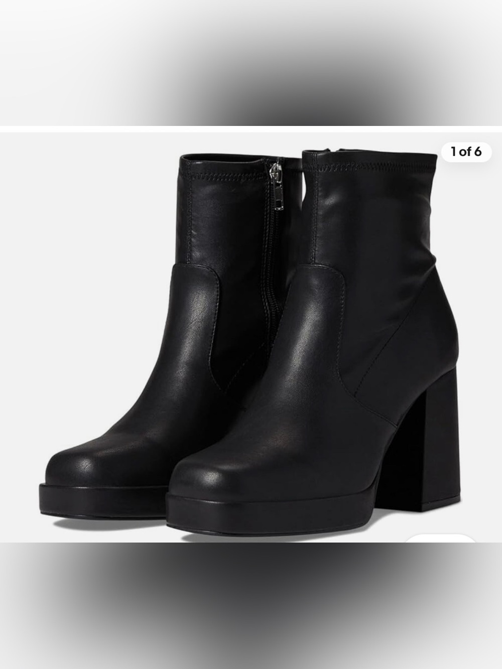 Steve Madden EverEver Black Platform Block Heel Ankle Boots Size 10